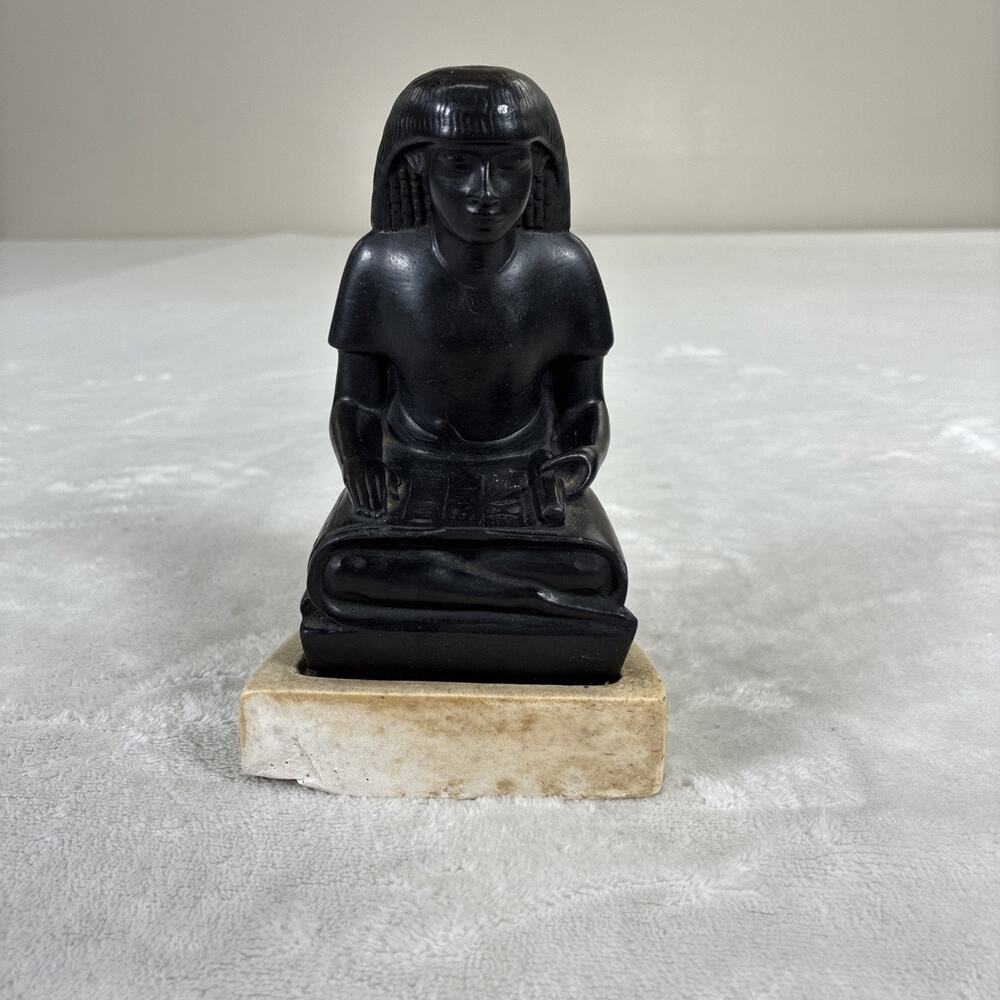 Vintage Alva Studios Egyptian Sculpture The Scribe Louvre Museum Pair Of 2 - Picture 2 of 15